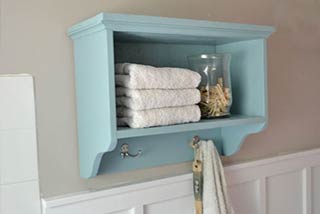 Martina Bath Wall Storage Shelf With Hooks